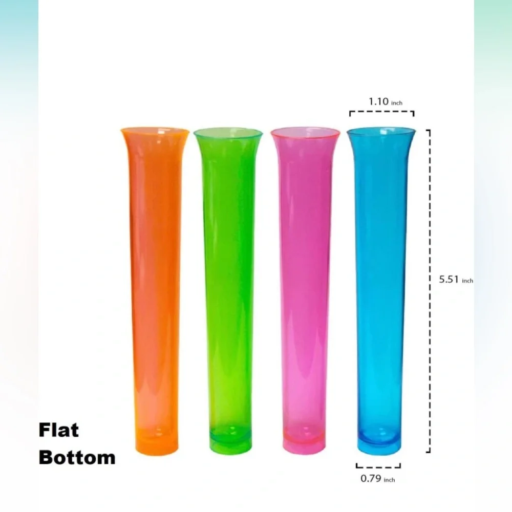 Party Essentials Tube Shots Plastic Assorted Neon 15 ct